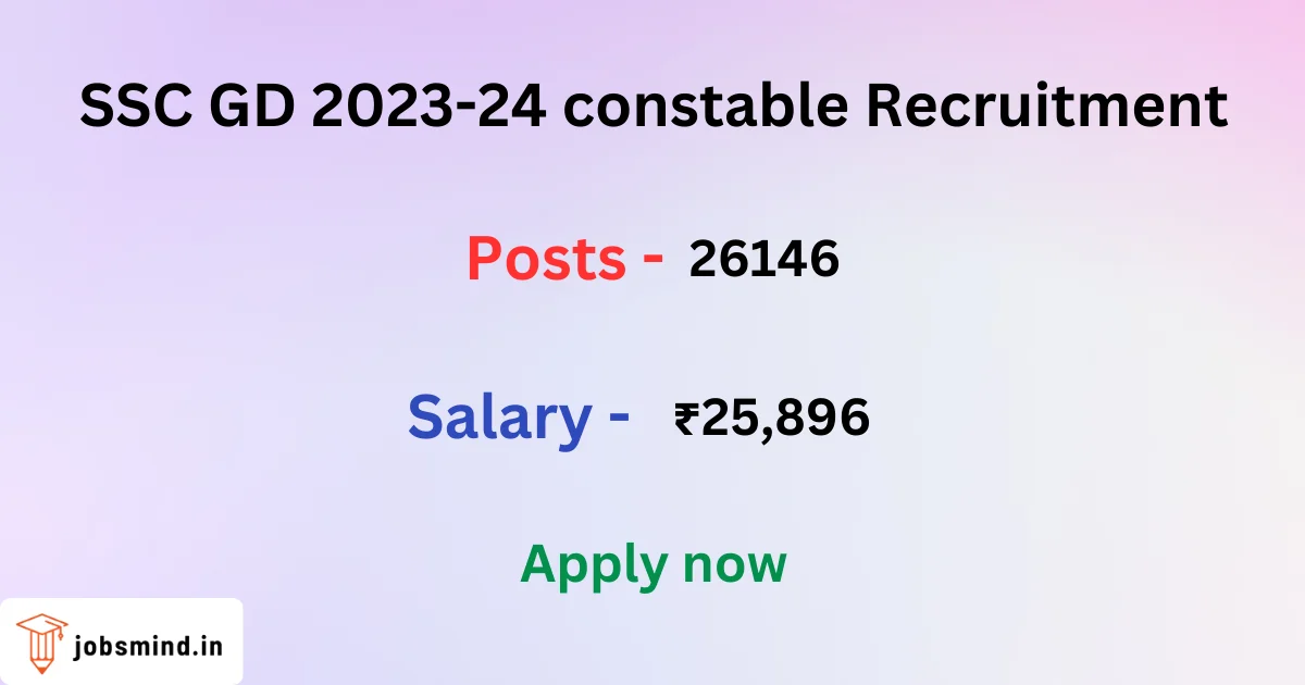 SSC GD 2023-24 constable recruitment for 26146 Posts